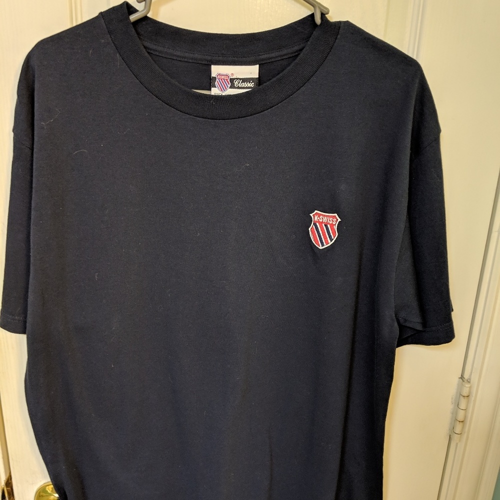 Vintage K-Swiss navy tee with badge